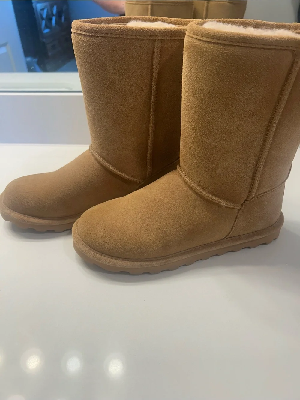 BearPaw Women's Tall Suede Boots in Chestnut